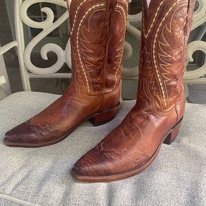 Lucchese Tan and Brown Western Boots